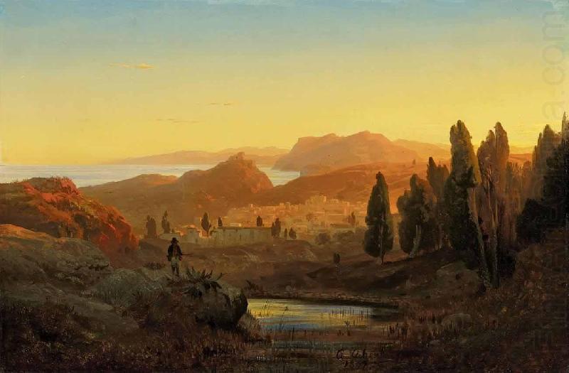 Andreas Achenbach Paesaggio italiano oil painting picture